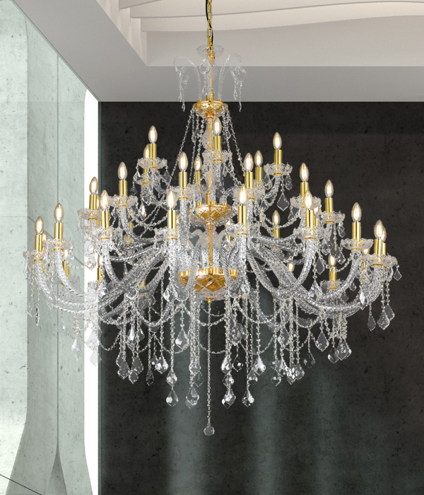 오리엔 36등(1500파이) 크리스탈거실등 샹들리에